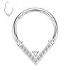 16G Daith Septum Ring Teardrop Septum Jewelry Silver Rook Earring Helix Clicker Nose Hoop Rings 316L Surgical Steel Hinged Segment Clicker Ring 8mm with Beads Conch Cartilage Earrings Septum Piercing view 1