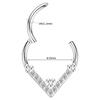 16G Daith Septum Ring Teardrop Septum Jewelry Silver Rook Earring Helix Clicker Nose Hoop Rings 316L Surgical Steel Hinged Segment Clicker Ring 8mm with Beads Conch Cartilage Earrings Septum Piercing view 2