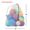 GSE Games & Sports Expert White 30"x40" Heavy Duty Mesh Drawstring Bag, Extra Large Sports Equipment Bag with Shoulder Strap for Soccer, Basketballs, Volleyballs, Footballs, Swimming Gear, Laundry view 2