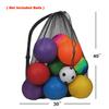 GSE Games & Sports Expert Black 30"x40" Heavy Duty Mesh Drawstring Bag, Extra Large Sports Equipment Bag with Shoulder Strap for Soccer, Basketballs, Volleyballs, Footballs, Swimming Gear, Laundry view 2