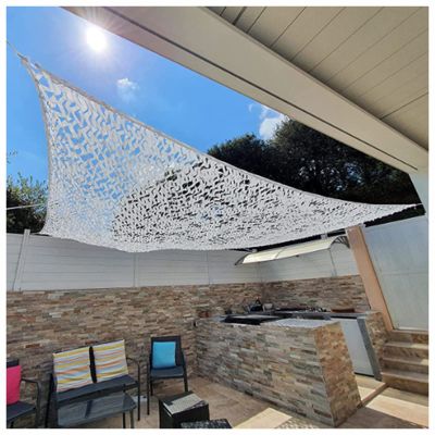 Pxzybd Sunscreen Camo Netting,Camouflage Netting White,Military Net,Hunting,Camping,Party Decoration,Outdoor Garden Pergola Shade Net,Reinforced Camouflage Net,Customizable,White-6x8m(19.7 * 26.2ft)
