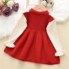 Flower Baby Girl Clothes Kids Toddlers Designed Stretch Patchwork Bow Tie Winter Dress Exquisite Baby Romper Set view 2