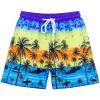 Boys Swim Trunks, Quick Dry Beach Swim Shorts Little Boys Bathing Suit Swimsuit with Mesh Lining, 3-14 Years Blue-Yellow