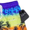 Boys Swim Trunks, Quick Dry Beach Swim Shorts Little Boys Bathing Suit Swimsuit with Mesh Lining, 3-14 Years Blue-Yellow view 2