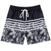 techcity Boys Swim Trunks, Quick Dry Beach Swim Shorts Little Boys Bathing Suit Swimsuit with Mesh Lining, 3-14 Years Black-Stripe view 1