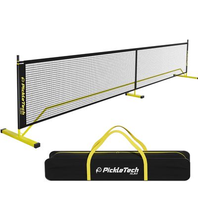 PICKLETECH 4.0 Slim Version Pickleball Net Portable Outdoor, 22 FT Pickleball Net, USAPA Regulation Size, Pickle Ball Net System with Carrying Bag for Driveway