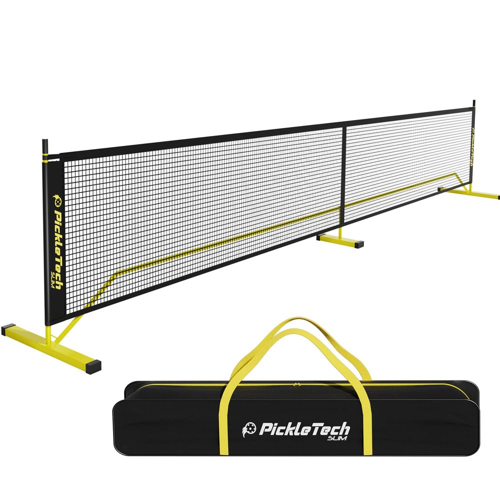 PICKLETECH 4.0 Slim Version Pickleball Net Portable Outdoor, 22 FT Pickleball Net, USAPA Regulation Size, Pickle Ball Net System with Carrying Bag for Driveway