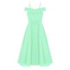 Sywiyi Kids Flower Girls Off Shoulder Prom Gown Chiffon Junior Bridesmaid Dress Wedding Pageant Maxi Dress 02 Mint Green 10 Years view 3