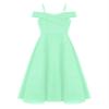 Sywiyi Kids Flower Girls Off Shoulder Prom Gown Chiffon Junior Bridesmaid Dress Wedding Pageant Maxi Dress 02 Mint Green 10 Years view 4
