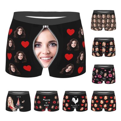 MESHELEY Custom Underwear Personalized for Men Boyfriend Husband Boxer Briefs with Photo Face Valentines Day Gifts for Him XX-Large