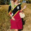 Fattyeery Elegant Casual Long Dress Saint Kitts and Nevis Flag Girls Summer Sunshine Beach Skirts for Womens 5XL view 2