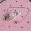 Opexicos 2Pcs White and pink Quartz Crystal Gemstone Point Healing Chakra Dowsing Pendulum Chain Jewelry view 2