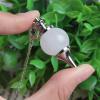 Opexicos 2Pcs White and pink Quartz Crystal Gemstone Point Healing Chakra Dowsing Pendulum Chain Jewelry view 3