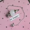 Opexicos 2Pcs White and pink Quartz Crystal Gemstone Point Healing Chakra Dowsing Pendulum Chain Jewelry view 4