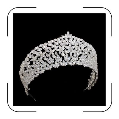 Elegant Zirconia Crown for Women  Adjustable Silver Pageant Crown for Quinceaera, Wedding, Birthday, Prom  Bridal Hair Accessories