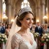 Elegant Zirconia Crown for Women  Adjustable Silver Pageant Crown for Quinceaera, Wedding, Birthday, Prom  Bridal Hair Accessories view 2