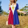 Fattyeery Elegant Casual Long Dress Philippines Flag Girls Summer Sunshine Beach Skirts for Womens 2XS view 3