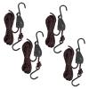 4 Pcs Kayak Rope Tie Downs Straps, 1/8" x 6Ft Adjustable Tie Down Straps Canoe Bow and Stern Tie Down Strap,Heavy Duty Tie Downs Rope Hanger Kayak Accessories view 1