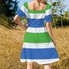 Fattyeery Womens Summer Casual Loose Dress Sierra Leone Flag Long Dress Short Sleeve for Girls Fashion Skirts 4XL view 3