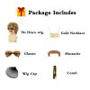 TUOFLY Disco Wig 5Pcs Set (Wig+ Glasses+ Necklace+ Mustache+ Wig Cap) 70'S Costumes Wig Afro Wig Men Short Curly Natural Fluffy Synthetic hair Wig for Halloween Disco Party view 3