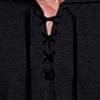 Men's Relaxed Solid Color Lace-Up Hooded Vest Workout Gym Sleeveless with Hood Tank Tops Muscle Cut Off T Shirt (Black,Small) view 4