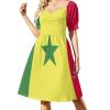 Fattyeery Elegant Casual Long Dress Senegal Flag Girls Summer Sunshine Beach Skirts for Womens 2XS view 1