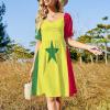 Fattyeery Elegant Casual Long Dress Senegal Flag Girls Summer Sunshine Beach Skirts for Womens 2XS view 2
