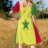 Fattyeery Elegant Casual Long Dress Senegal Flag Girls Summer Sunshine Beach Skirts for Womens 2XS view 3