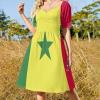 Fattyeery Elegant Casual Long Dress Senegal Flag Girls Summer Sunshine Beach Skirts for Womens 2XS view 4