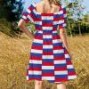 Fattyeery Womens Summer Casual Loose Dress Russia Flag Long Dress Short Sleeve for Girls Fashion Skirts 4XL view 3