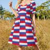 Fattyeery Womens Summer Casual Loose Dress Russia Flag Long Dress Short Sleeve for Girls Fashion Skirts 4XL view 4