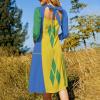 Skirts for Womens Summer Fall Dress Top Saint Vincent and The Grenadines Flag Casual V Neck Long Dress for Fashion Womens Dress M view 4