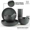 Wheat Straw Dinnerware Sets, Homienly 20pcs Unbreakable Microwave Dishwasher Safe Tableware Lightweight Bowls, Cups, Plates Set Reusable Dinner Plates Bowls set (Dark Grey) view 4
