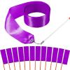 HiUnicorn 12PCS Purple Dance Ribbons, Purple Party Favors, Ribbon Dancer Wand for Kids Girls Gymnastics Ballerina Birthday Party Decoration view 1