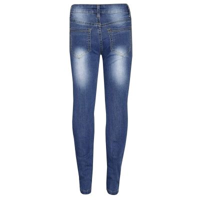 Children's Fashion Tight Zipper Pocket Jeans Button Hole Long Pants Baby Boys Girls Outfit 6 9 Months (Blue, 3-4 Years)