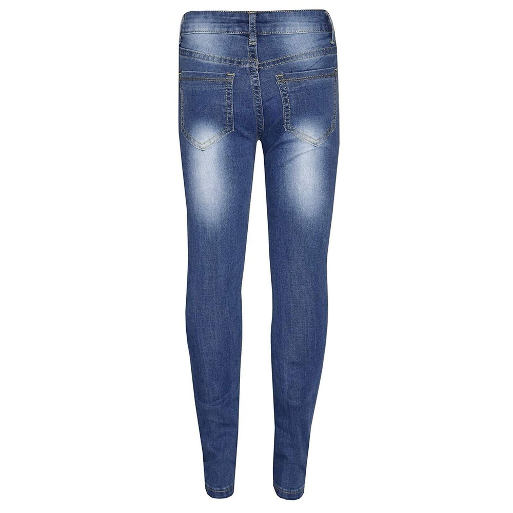 Children's Fashion Tight Zipper Pocket Jeans Button Hole Long Pants Baby Boys Girls Outfit 6 9 Months (Blue, 3-4 Years)