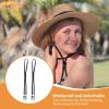 2Pcs Windproof Rope for Hat, Flexible Adjustable Hat Strap Removable Windproof Hat Chin Cord Anti Lost Strap with Clips Hat Chin Cord(Black) view 3