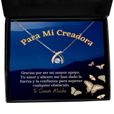 Mama Regalo de cumple, Dia de la Madre | Gracias por ser mi Mayor apoyo. Tu Amor y aliento me han dado la fuerza y la confianza - Pendiente, Collar de Buenos deseos