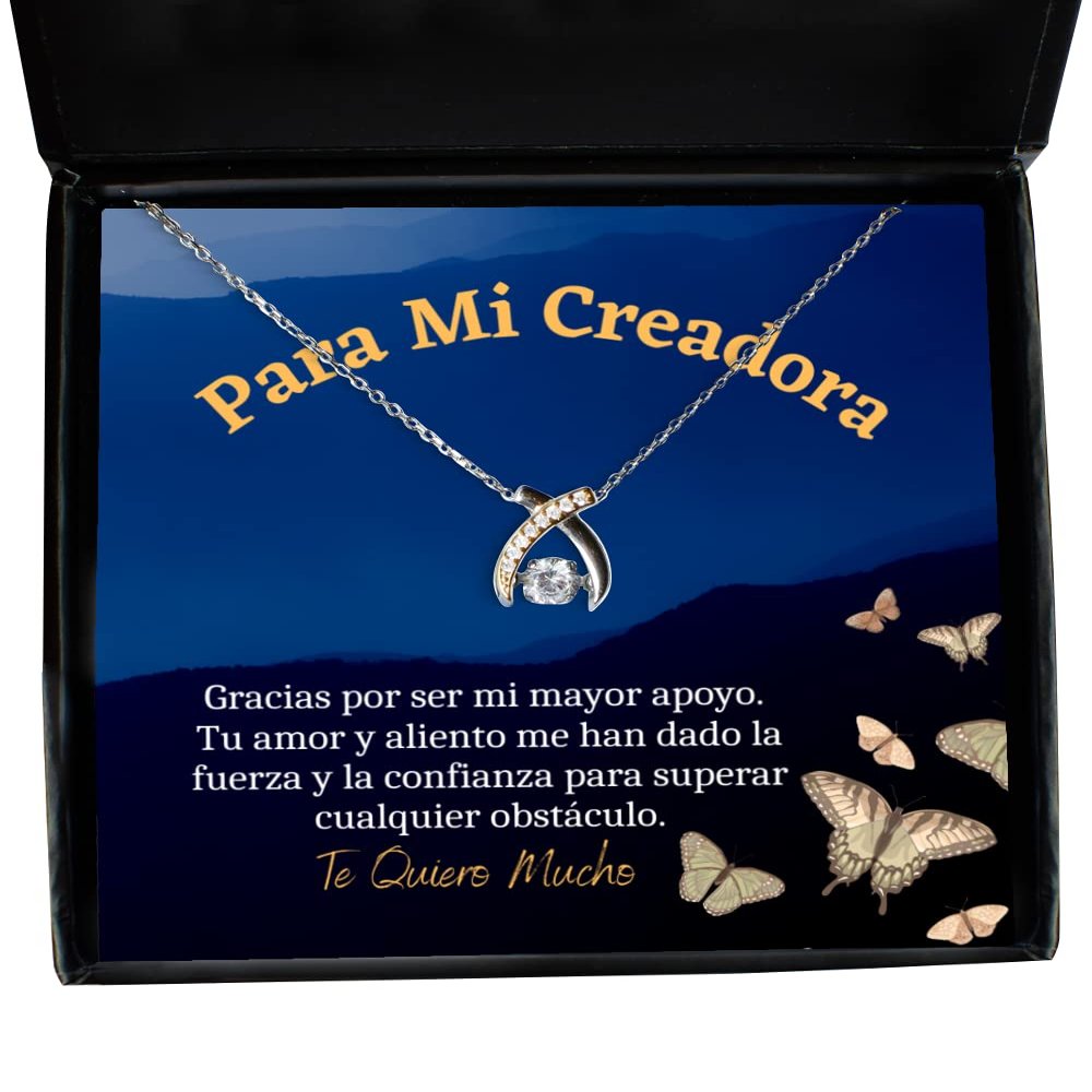 Mama Regalo de cumple, Dia de la Madre | Gracias por ser mi Mayor apoyo. Tu Amor y aliento me han dado la fuerza y la confianza - Pendiente, Collar de Buenos deseos