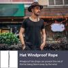 2Pcs Windproof Rope for Hat, Flexible Adjustable Hat Strap Removable Windproof Hat Chin Cord Anti Lost Strap with Clips Hat Chin Cord(Navy Blue) view 3