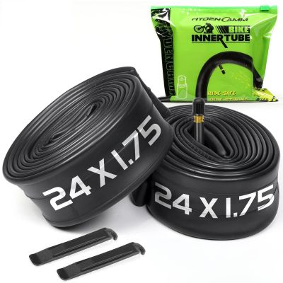 2-Pack Bike Inner Tube for 24 X 1.75/1.95/2.10/2.125", Premium 24x1.95 Bicycle Tube with 32 mm Schrader Valve 2PCS Levers, 24x2.125 Tube Compatible with Road/MTB/Kids Bike by Hydencamm (2 of One Size)