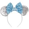 FACHPINT Mouse Ears Sparkly Mouse Ears for Girls Party, Princess Mouse Ears for Women Holiday Theme Park Cosplay Role Play (Sliver Crown) view 1