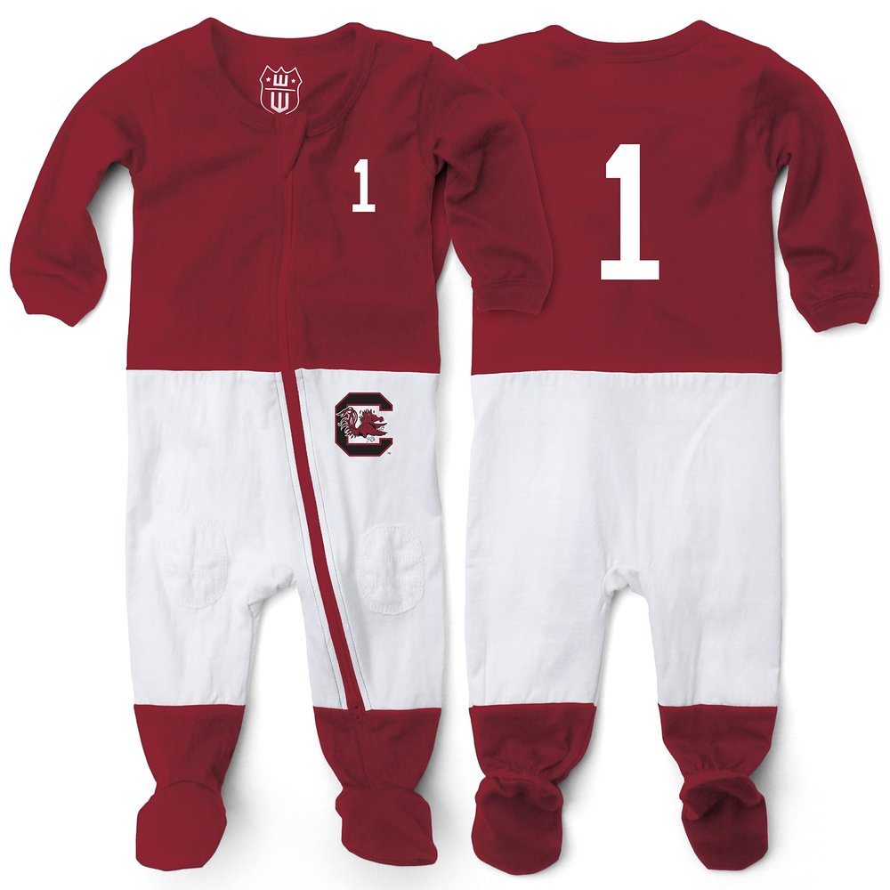 Wes and Willy Baby College Sports Fan Football Jersey Sleeper (University of South Carolina, 6 Months)