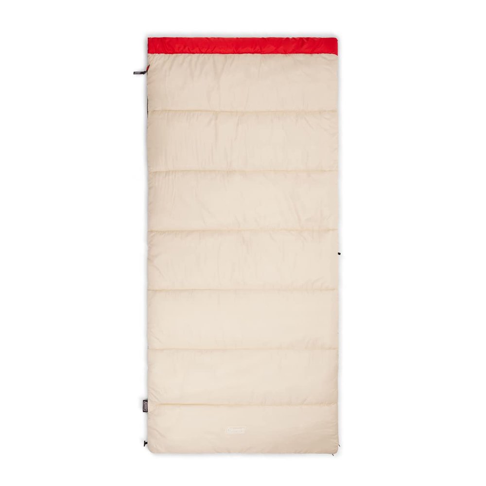 Coleman Flatlands 30/40/50F Sleeping Bag, Made from 100% Recycled Material, Big & Tall Options, Cool-Weather Sleeping Bag for Camping, Sleepovers, Guests & More