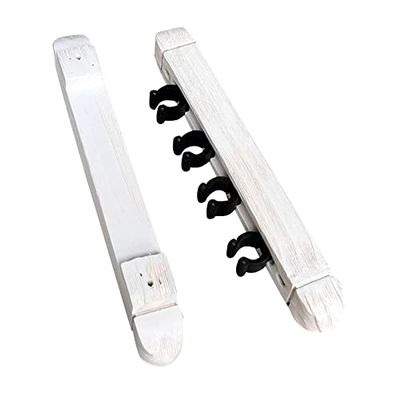 1 Set Snooker Pool Cue Rack Wall Rack Cue Clips Table Rods Clip Hanging Rod Organizer Stand Holder for Billiard Pool Bars (White)