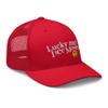 RIVEMUG Lucky Me I See Money Trucker Hat Mid Crown Curved Bill Snapback Cap Red view 4