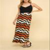 LL WDR1434 Womens Chvron Print Maxi Skirt with Elastic Waist Band XXL Chevron view 3
