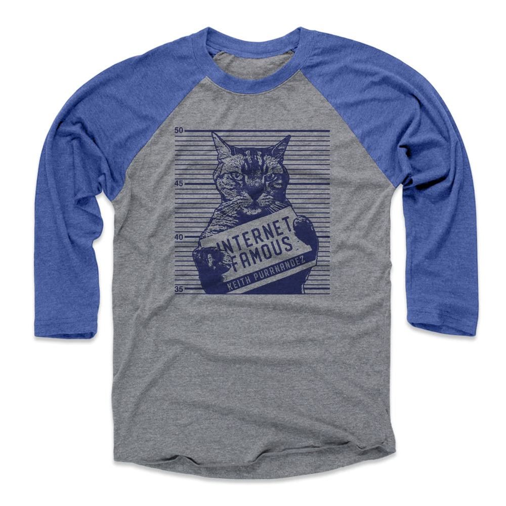 500 LEVEL Keith Hernandez 3/4 Sleeve T-Shirt (Baseball Tee, XXX-Large, Royal/Heather Gray) - Keith Hernandez New York Hadji Wanted