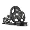 XMARK CHISEL Olympic Weight Plates, Rubber Grip Plates for Barbell, 2-inch Weights, Pairs or Sets, Strength Training and Weight Lifting for Home Gym (5) 135 lb Set) view 1