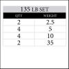 XMARK CHISEL Olympic Weight Plates, Rubber Grip Plates for Barbell, 2-inch Weights, Pairs or Sets, Strength Training and Weight Lifting for Home Gym (5) 135 lb Set) view 2